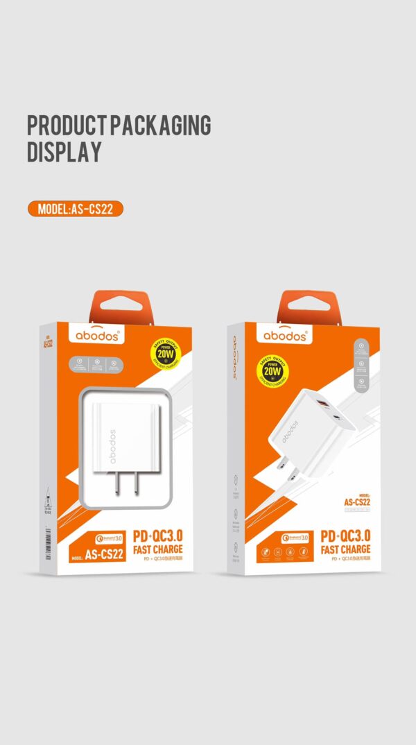 AS-CS22 US PD38W+QC 3.0 Fast Charger
