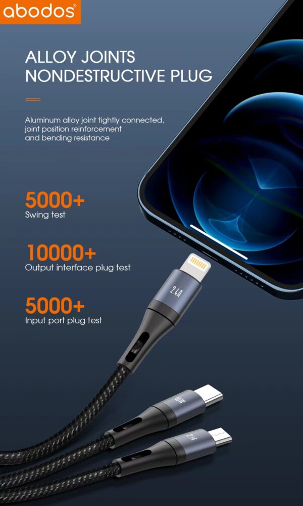AS-DS317 66W super charging 3in1 data cable