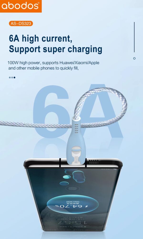 AS-DS323 100W super charging Fully compatible 3in1 data cable