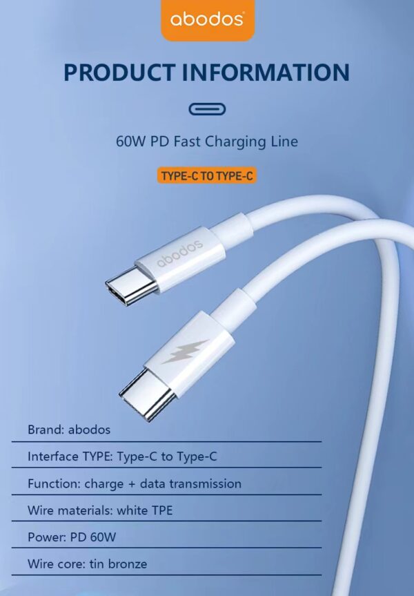 AS-DS37 Type-C to Type-C PD Quick Charge